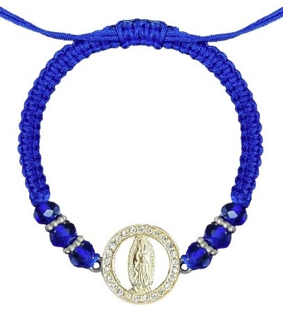 Our Lady of Guadalupe Cut Out Medal Cord Bracelet (MORE COLORS)