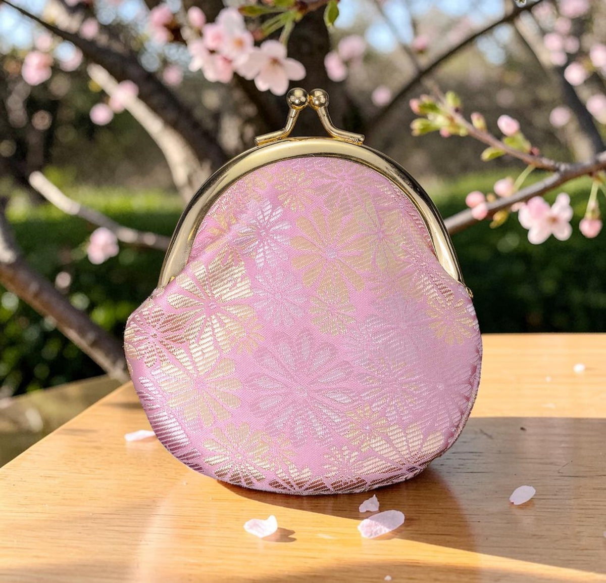 Pink Tapestry fabric Rosary Pouch