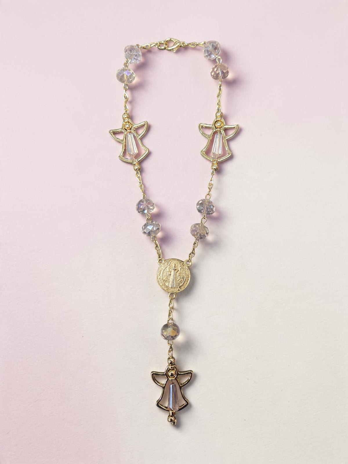 Asst Gold/Silver Benedict Angel Car Rosary
