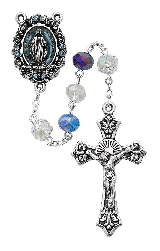 Miraculous Mutli Blue Crystal Rosary