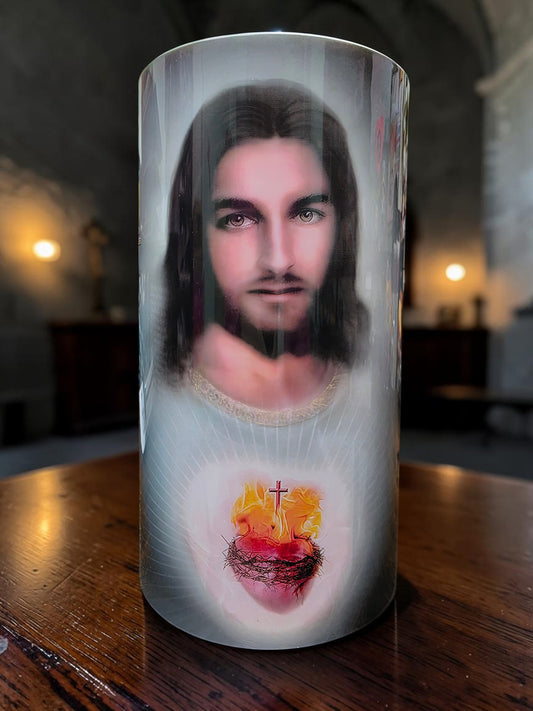 4x7 Sacred Heart and Margaret Mary LED Candle