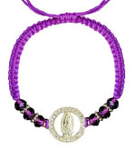 Our Lady of Guadalupe Cut Out Medal Cord Bracelet (MORE COLORS)