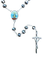 Our Lady of San Juan Grey Metallic Crystal Rosary