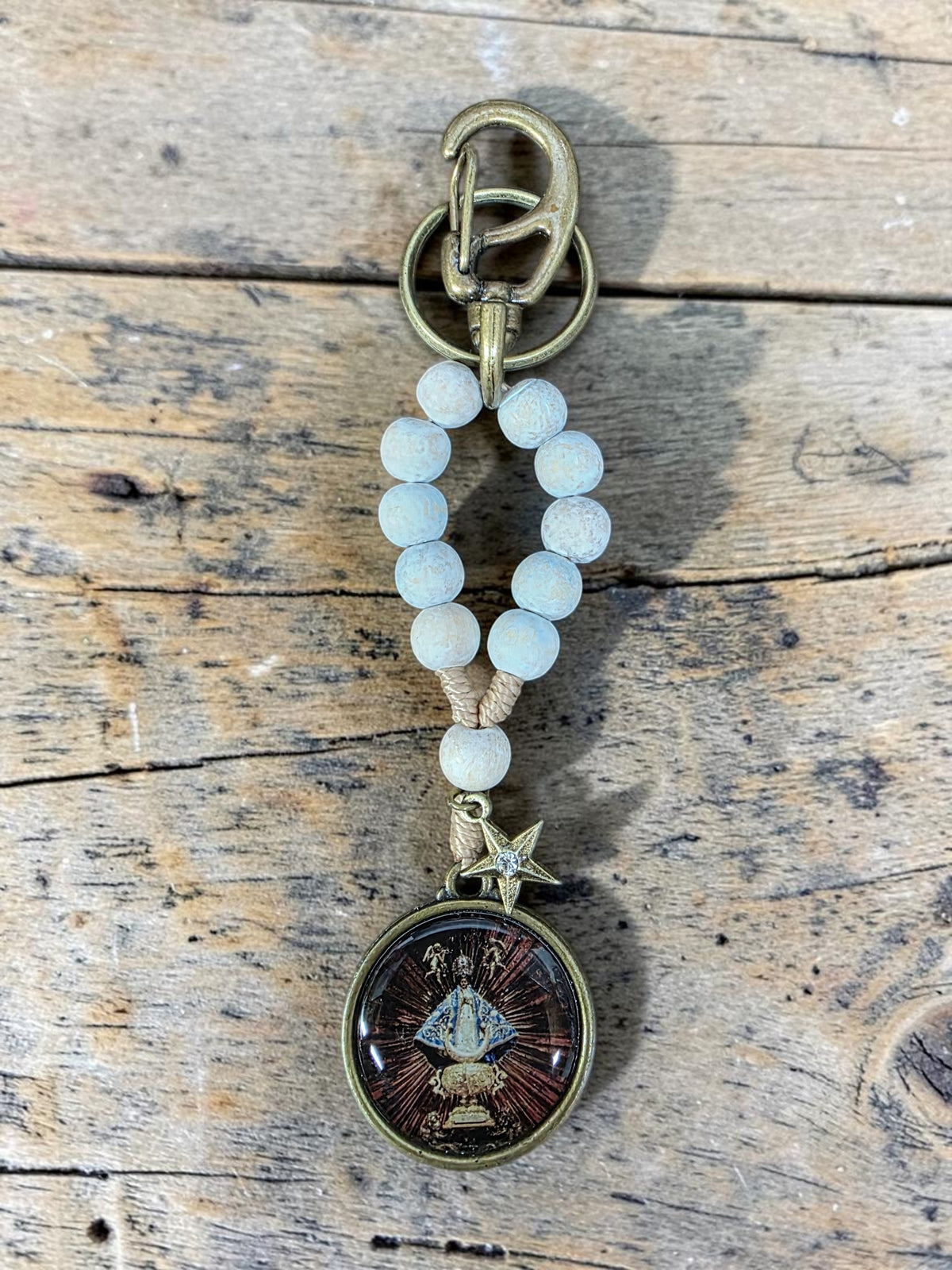 Virgin de San Juan Blue Decade Keychain