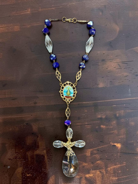 Crystal Car Rosary (MORE SAINTS)