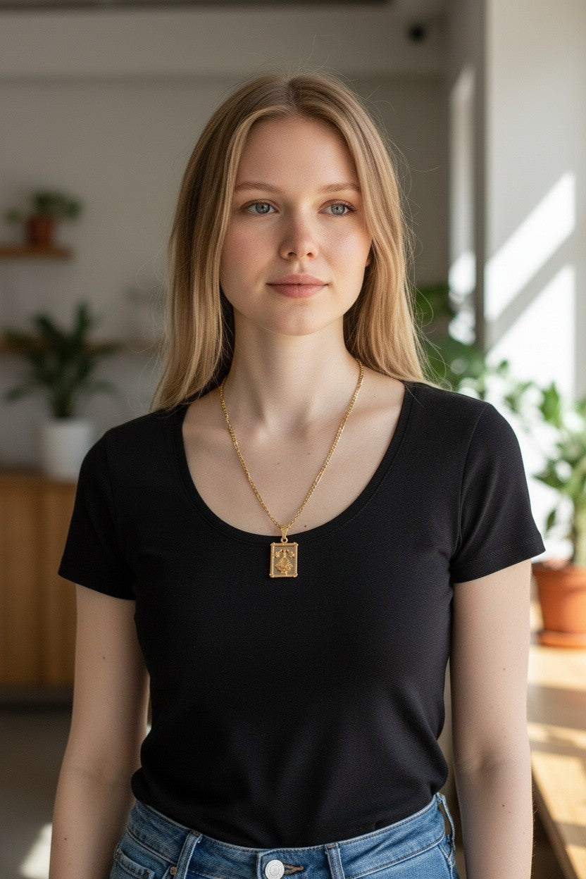 24" Virgin de San Juan Marbel Necklace