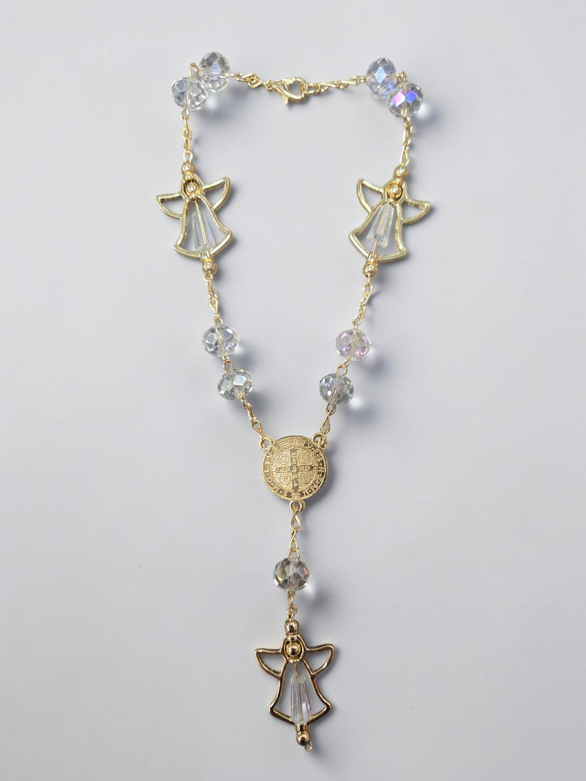 Asst Gold/Silver Benedict Angel Car Rosary