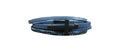 Blue braided leather bracelet with a black clasp 