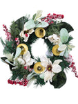 16"DIA MAGNOLIA TABLE WREATH CANDLE HOLDER