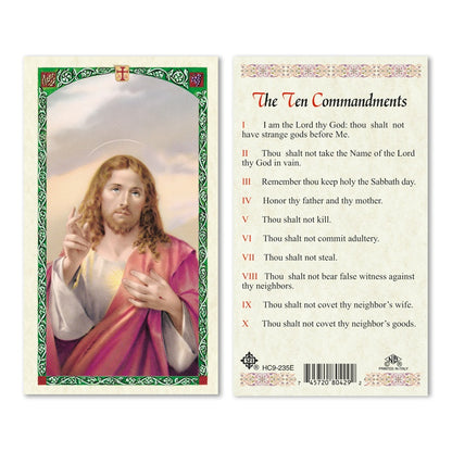 The Ten Commandments Holy Prayer Card