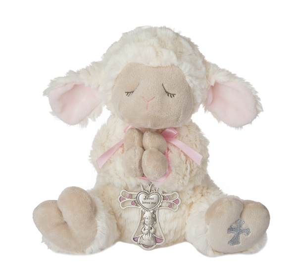 13" Serenity Lamb w/ Crib Cross