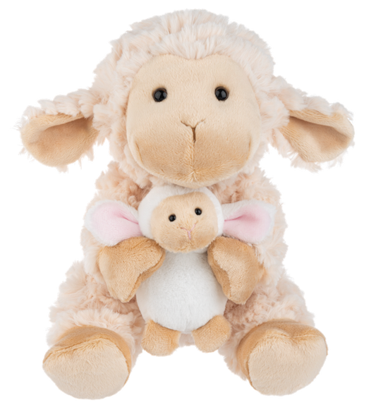 8" Mama Lamb & Baby Lamb