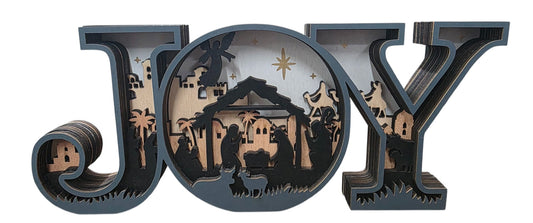 9.5" 'JOY' Laser cut Nativity