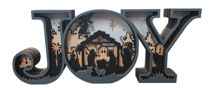 9.5" 'JOY' Laser cut Nativity