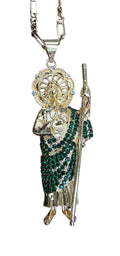 3D St. Jude Gold Crystal Necklace