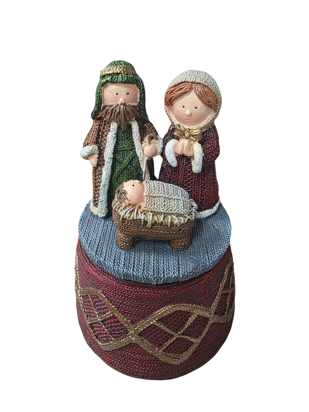 5" Holy Family Knitting Music Box