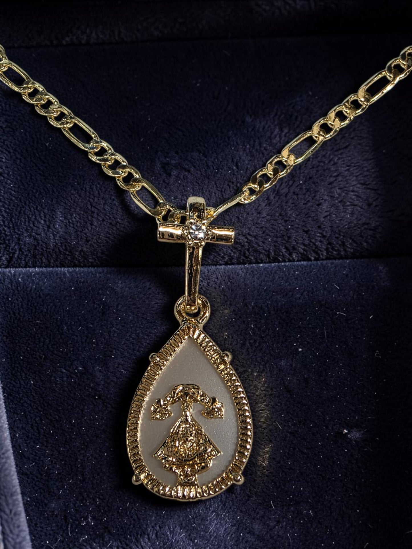 24" Virgin de San Juan Teardrop Necklace