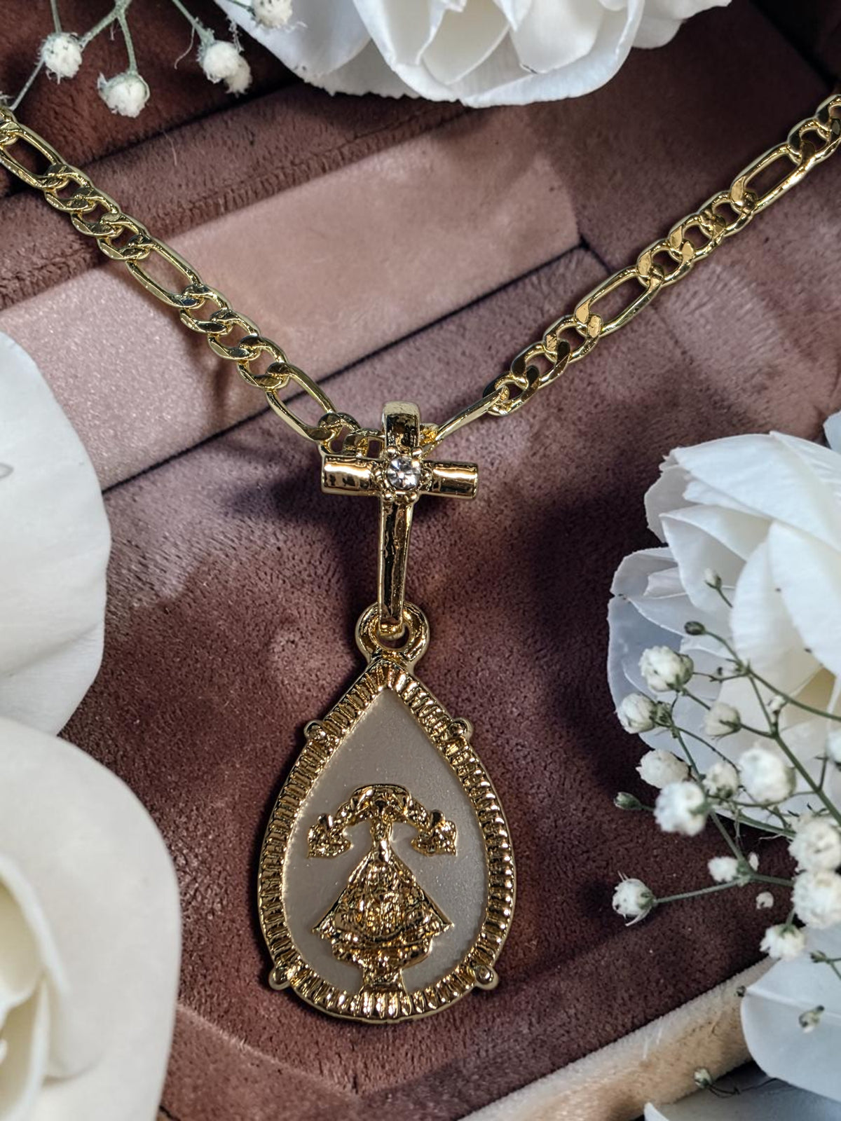 24" Virgin de San Juan Teardrop Necklace