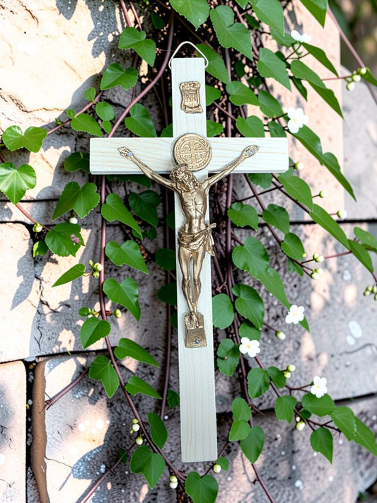 9" Wood Saint Benedict Crucifix