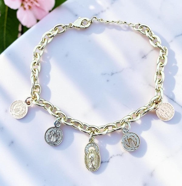 Tricolor OLG/Benedict Charm Bracelet