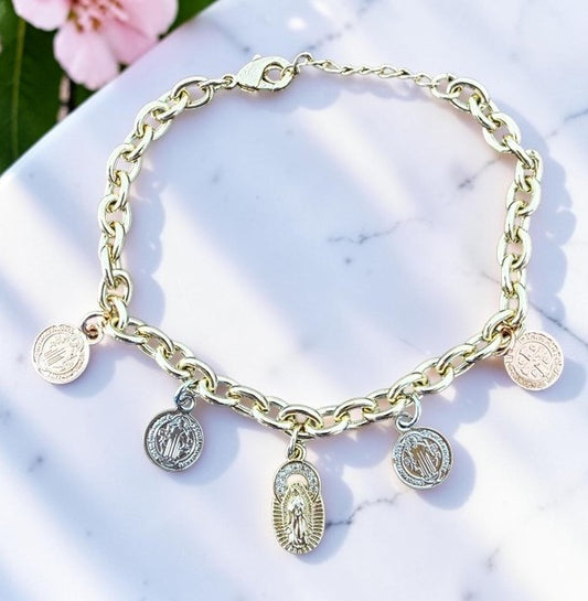 Tricolor OLG/Benedict Charm Bracelet