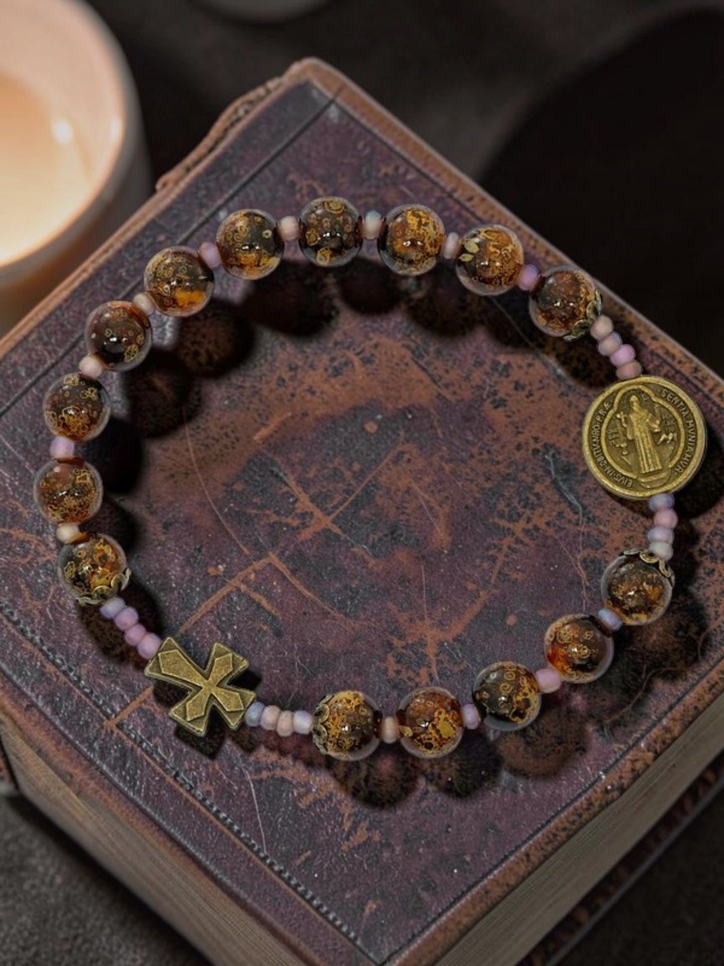 St. Benedict Painted Stretch Bracelet