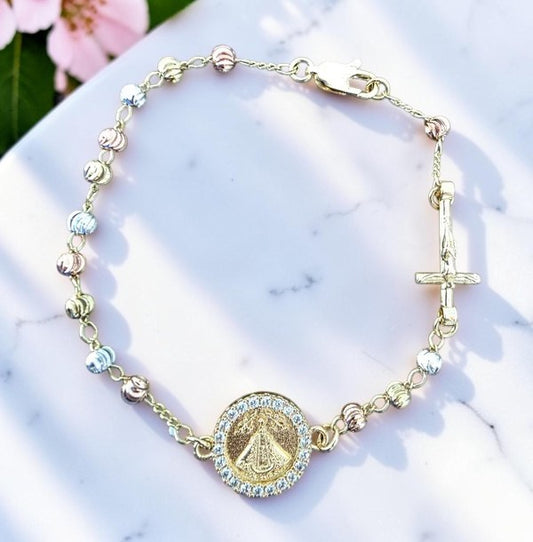 Tricolor VDSJ/Crucifix Bracelet
