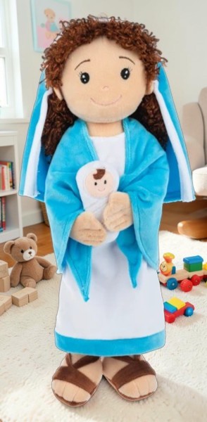 15" Mother Mary w/ Baby Jesus Plush