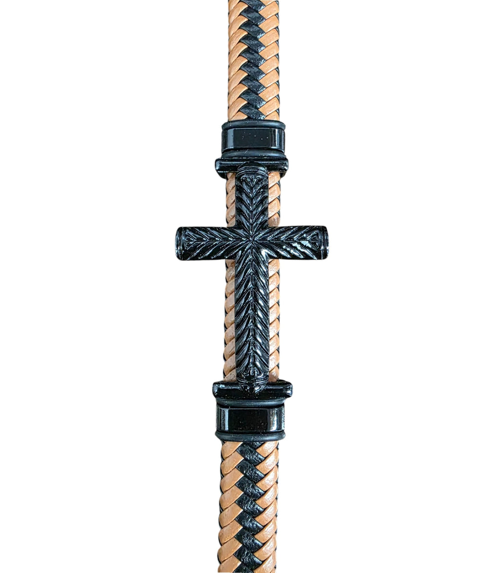 Asst Leather Cross Bracelet