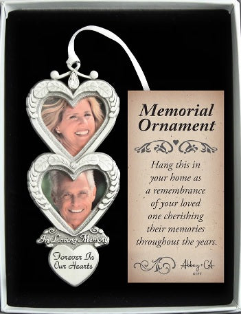 Memorial Double Heart Ornament