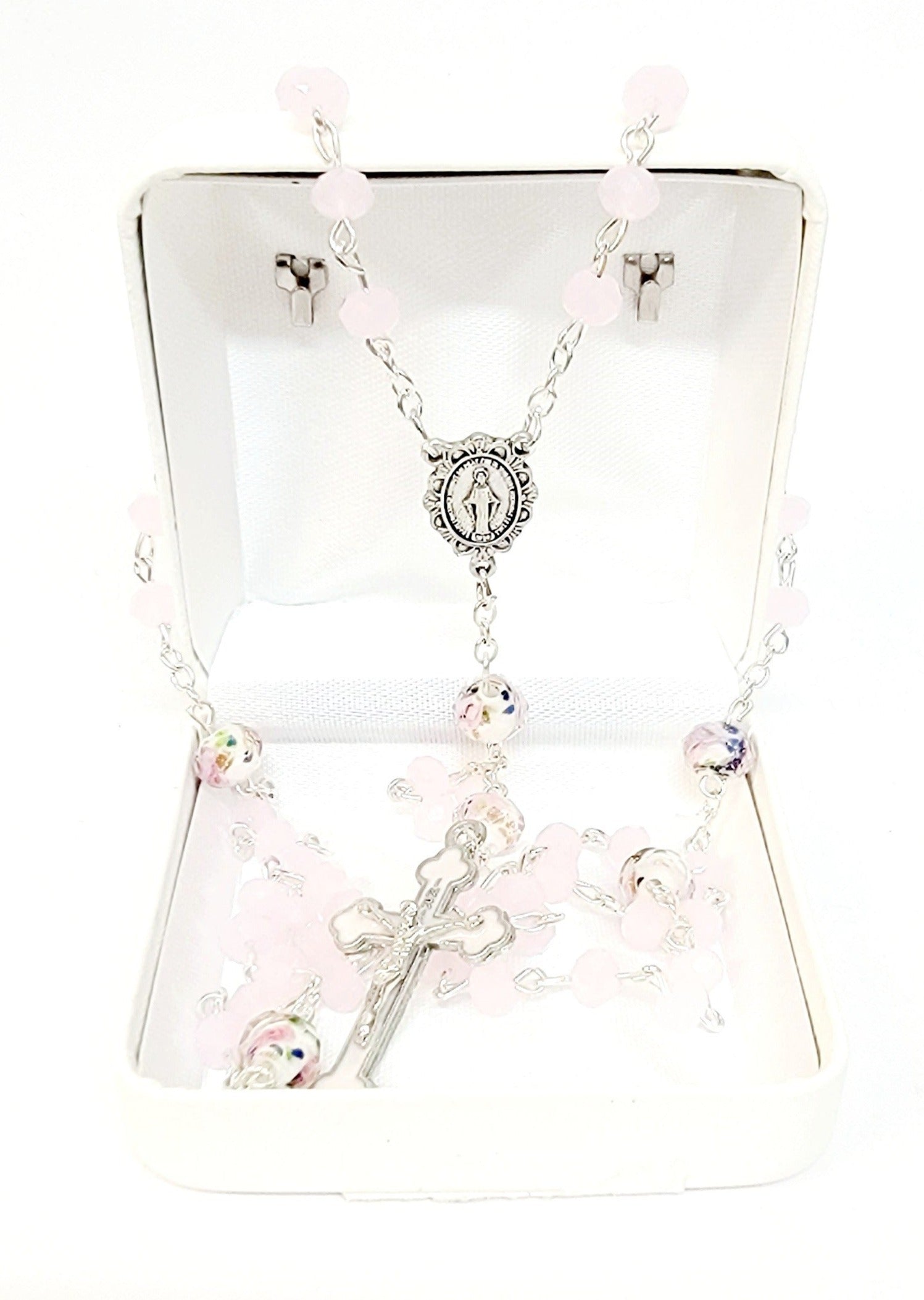 Miraculous Pink Matte Rosary