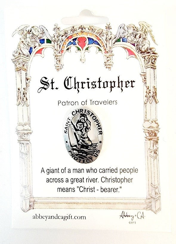 Saint Christopher Protect Us Pin