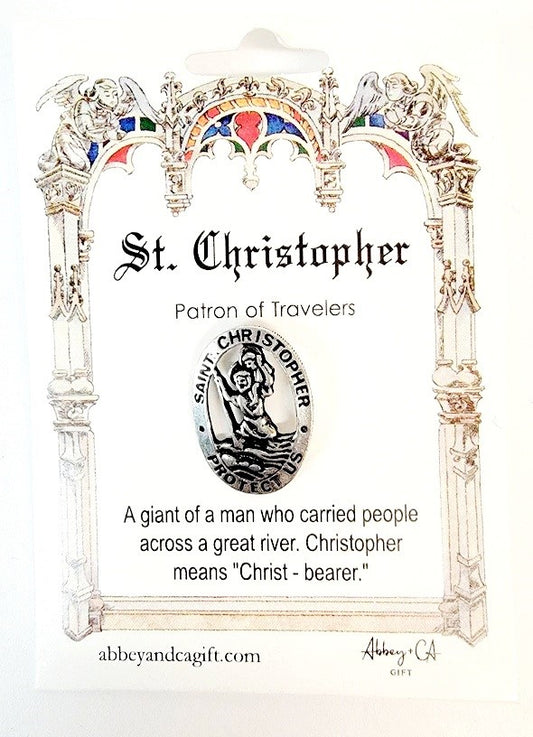Saint Christopher Protect Us Pin