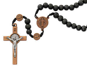 Black Wood Saint Benedict Rosary