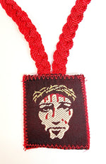 Large Blood of Christ Cloth Braided Scapular