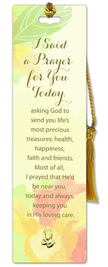 I Said a Prayer for You Today Bookmark with Praying Hands Pin
