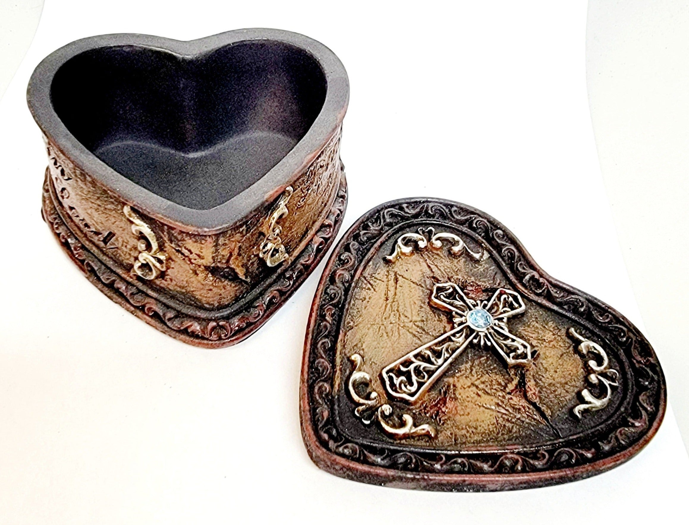 Heart with Cross Trinket Box