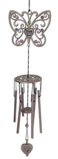 Forever in My Heart Butterfly Memorial Wind Chime with Ashe Vial
