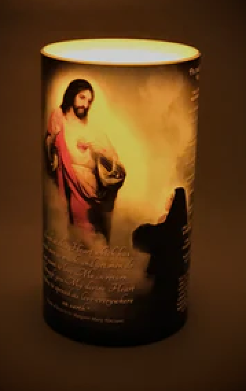 4x7 Sacred Heart and Margaret Mary LED Candle