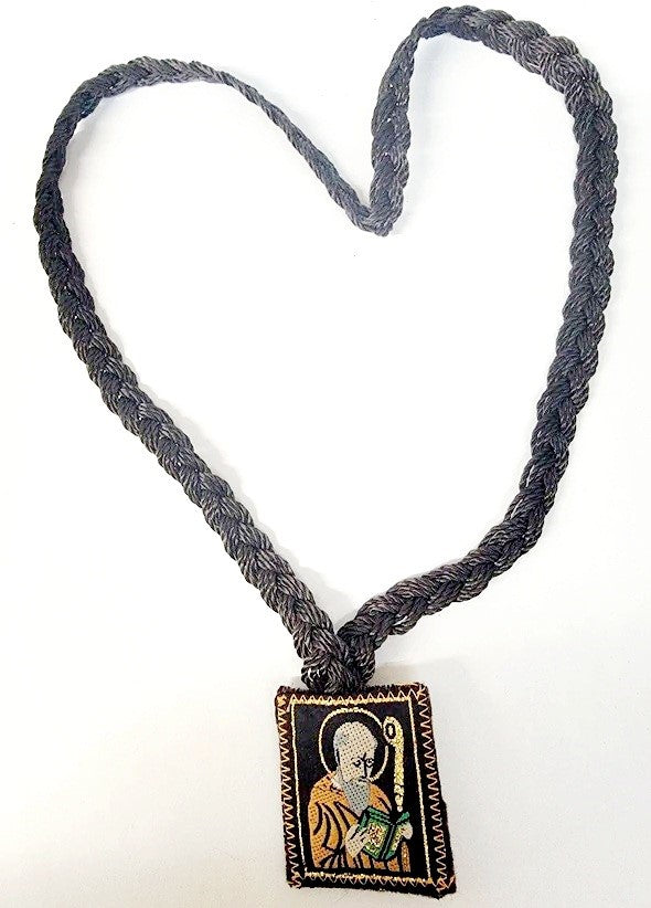 Large Saint Benedict Braided Scapular