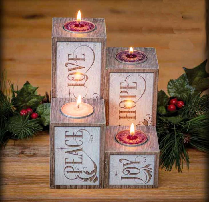 Love-Hope-Peace-Joy Advent Pillar Set