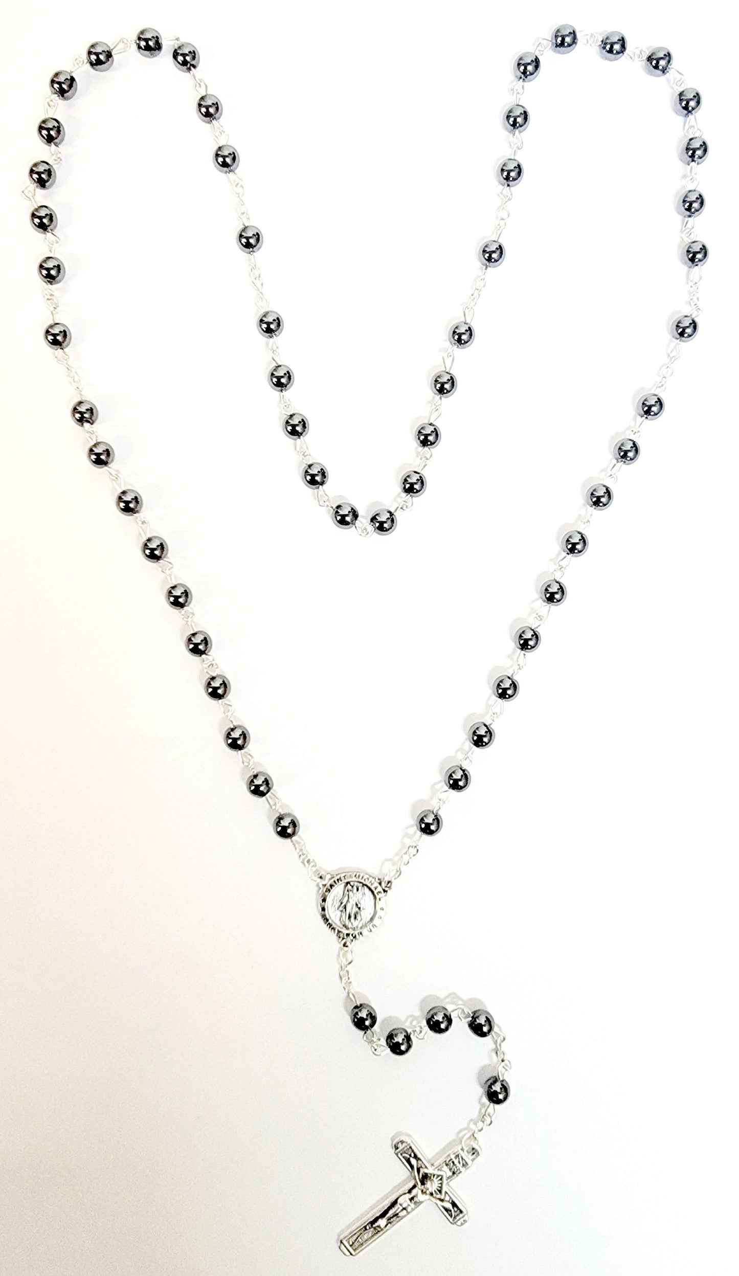 Saint Michael Hematite Rosary