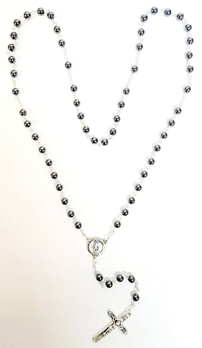 Saint Michael Hematite Rosary