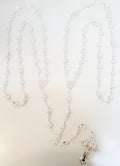 Silver Crystal Bead Rosary Wedding Lasso