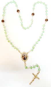 Saint Joseph Crystal Green Rosary