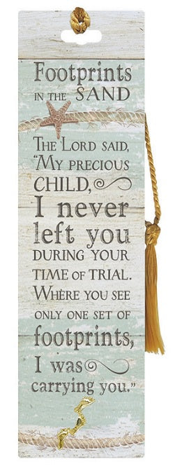 Footprints in the Sand Bookmark with Footprints Pin