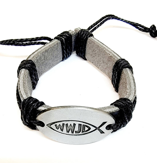 WWJD Leather Bracelet (MORE COLORS)