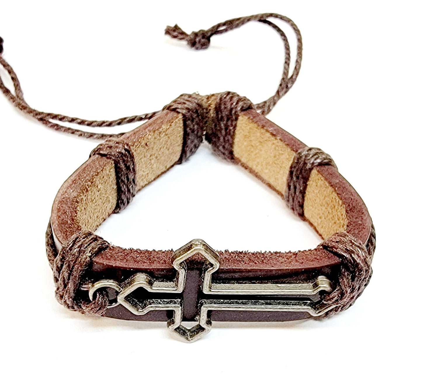 Cross Cut Out Leather Bracelet (MORE COLORS)