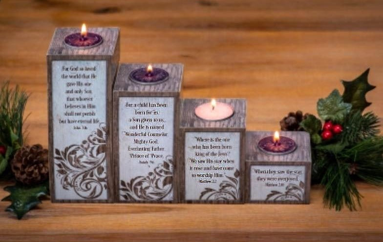 Love-Hope-Peace-Joy Advent Pillar Set
