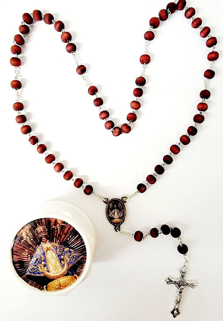 Rose Wood Scented Rosary with Case (MORE SAINTS)